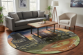 7ft Circular Rug in Living Room