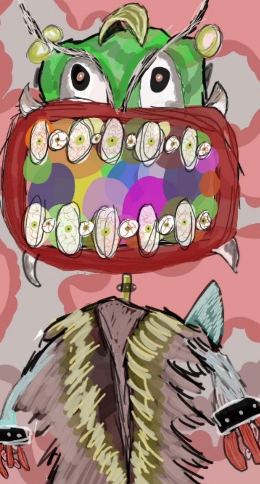 Monster with Eyeball Teeth
