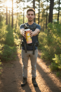 Forest Sunset Water Bottle - 32oz Lifestyle