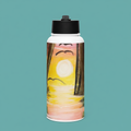 Forest Sunset Water Bottle - Teal BG