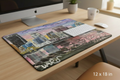 Pittsburgh Desk Mat 12x18 with Dimensions