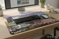 Pittsburgh Desk Mat 12x22 with Dimensions